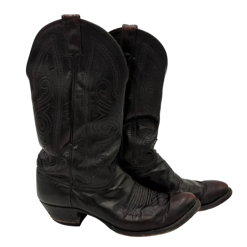 Justin Boots Men's Dark Burgundy Western Cowboy Boots Size 10D